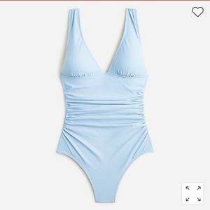 Jcrew ruched v-neck one piece bathing suit